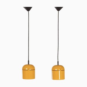 Yellow Pendants by Arnold Berges for Staff Leuchten, 1970s, Set of 2