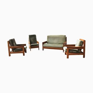 Massives Eichenholz Sofa Set mit Sofa und 3 Armlehnstühlen, 4er Set