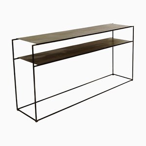 Steel Double Shelf Console Table by Franck Robichez