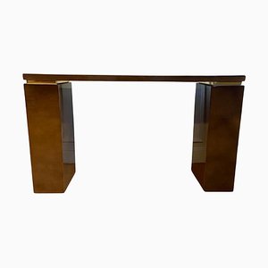 Brown Lacquered Console with Gilded Decoration, 1970s