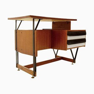 Small Italian Wooden Writing Desk by Ico Parisi, 1960s