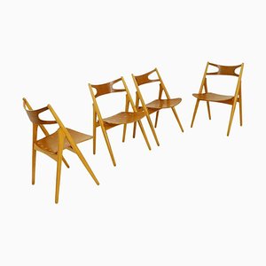 Sawbuck Stühle von H. Wegner von Carl Hansen & Søn, 4er Set