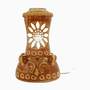 Lampe de Bureau Fleur Ajourée en Céramique de Vallauris