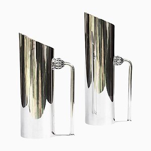 Caraffa piccola e alta in bronzo argentato di Richard Lauret, set di 2