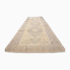 Vintage Turkish Handmade Oushak Wool Runner Rug