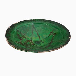 Early Green Folk Art Plate