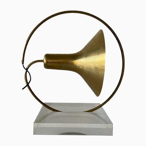 Large Italian Brass Trumpet Pendant Lamp, Italy, 1960s