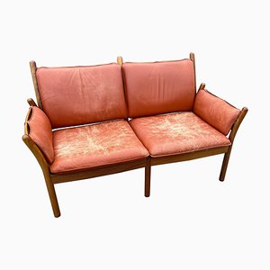 Dänisches Mid-Century Sofa aus Palisander & Leder von Illum Wikkelsø für CFC Silkeborg