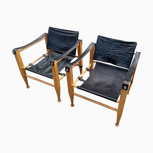 Mid-Century Danish Modern Safari Chairs, 1970s, Set of 2