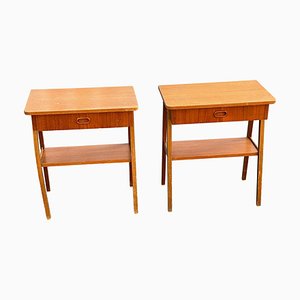 Tables de Chevet Mid-Century en Teck, Suède, 1960s, Set de 2