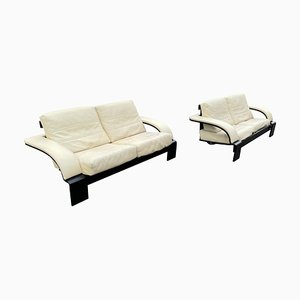 Leather Sofa by Åke Fribytter for Nelo, 1980s, Set of 2
