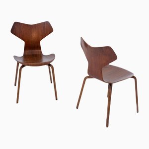 Grand Prix Chairs in Wood by Arne Jacobsen for Fritz Hansen, Set of 12
