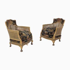 Vintage French Chinese Style Armchairs, Set of 2
