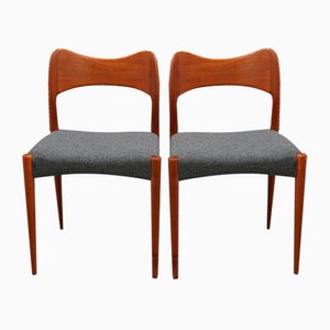 Vintage Teak Chairs by Niels Otto Møller, 1960s, Set of 2