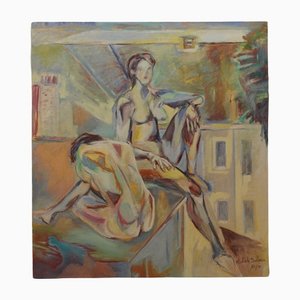 Michele Dubain, Gemälde, Öl auf Leinwand