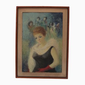 Mirko Mariani, Portrait of a Woman, Oil on Canvas, Framed