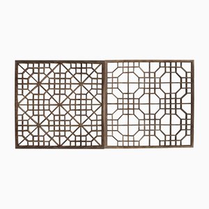 Geometric Wooden Wall Panels, Set of 2