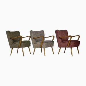 Mid-Century Cocktail Armchairs, 1950s, Set of 3
