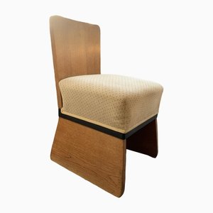 Vintage Beige & Wood Lounge Chair, 1930s