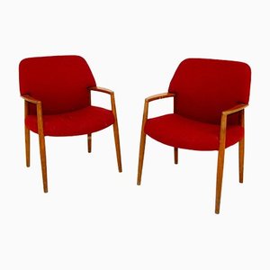 Lounge Chairs by Ejnar Larsen & Aksel Bender for Fritz Hansen, 1960, Set of 2