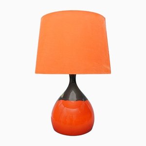 Lampe de Bureau Oeil de Paon en Céramique Orange par Bjørn Wiinblad pour Rosenthal, 1970s