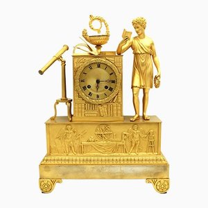 Empire Gilt Bronze Pendulum Clock, 19th Century