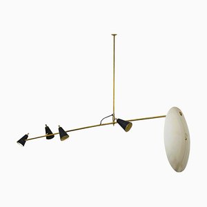 Mid-Century Italian Mobile Counterweight Ceiling Lamp, 1960s
