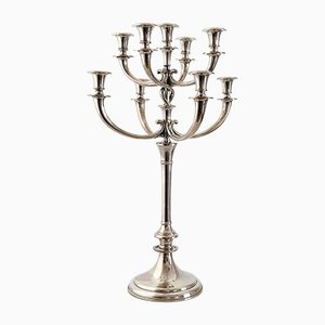 Extra Large Mid-Century Hotel Candleholder in Silver-Plated Bronze from WMF Germany