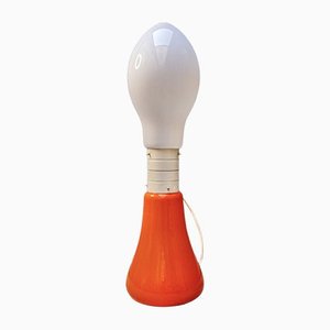 Lámpara de pie italiana moderna con base naranja de Mazzega