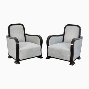 Large French Art Deco Armchairs, 1930s, Set of 2