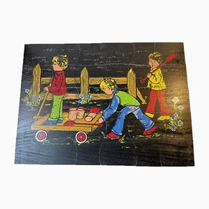 Großes bemaltes Puzzle aus Buche von Kay Bojesen, 1950er