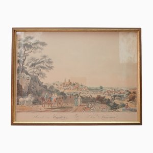 Lorenz Janscha, J. Ziegler, Vue d'Oppenheim, Gravure Colorée