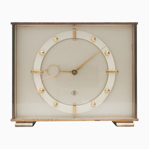 Art Deco Brass Table Clock, 1950s