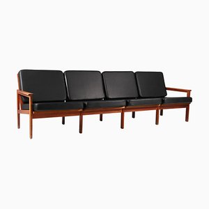 Four-Seat Capella Sofa in Solid Teak by Illum Wikkelensø for N. Eilersen