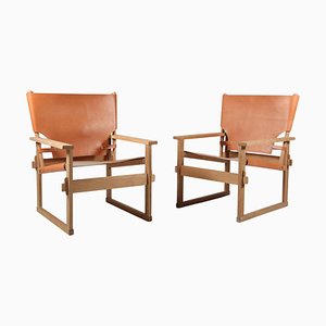 Safari Chair in Beech and Saddle Leather by Kai Winding, 1960s