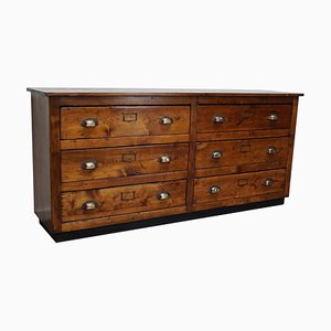 Mid-Century German Apothecary Bank of Drawers in Pine