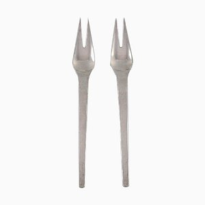 Caravel Cold Meat Forks in Sterling Silver from Georg Jensen, Set of 2