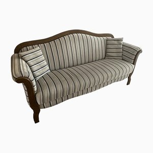 Vintage 3-Seat Sofa Upholstered in Striped Pattern