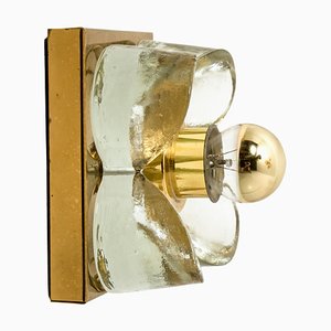 Wall Light in Brass and Glass from Sische, Germany, 1970s