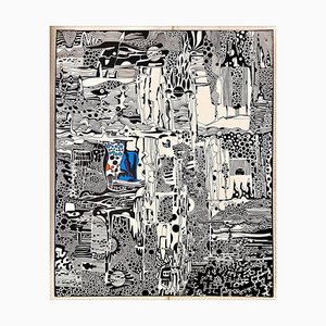 Alain Carpentier, Erweiterung 02 Blau, 2020, Bleistift & Acryl auf Leinwand