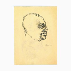 Mino Maccari, The Profile, Original Drawing, 1950s