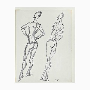 Antoine Mayo, Figure, Original Drawing, Mid 20th-Century