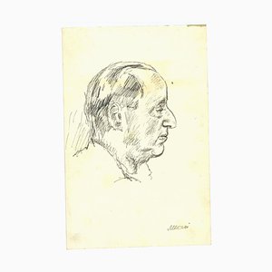 Mino Maccari, The Profile, Original Drawing, 1950s