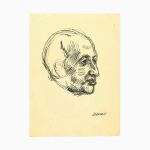 Mino Maccari, The Profile, Original Drawing, 1950s