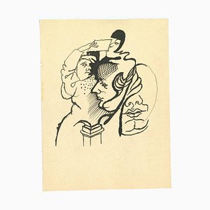 Mino Maccari, The Figures, Original Drawing, 1950s