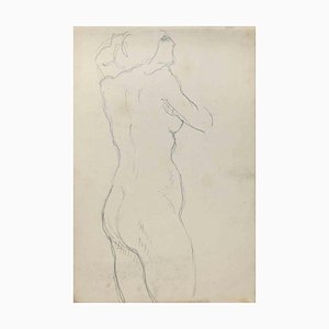 Desnudo, dibujo original, mediados del siglo XX