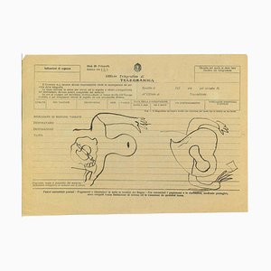 Mino Maccari, The Broken Heart, Original Drawing, 1950s