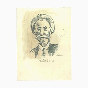 Mino Maccari, Porträt des späten Vaters, Originalzeichnung, 1950er