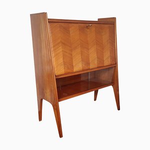 Italienischer Mid-Century Barschrank aus Nusswurzel & Spiegelmosaik von Paolo Buffa, 1940er