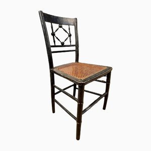 Antique Regency Sussex Cane Chair in Ebonised Bamboo, 1811